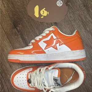 Bape Kids Sneakers in Orange and White